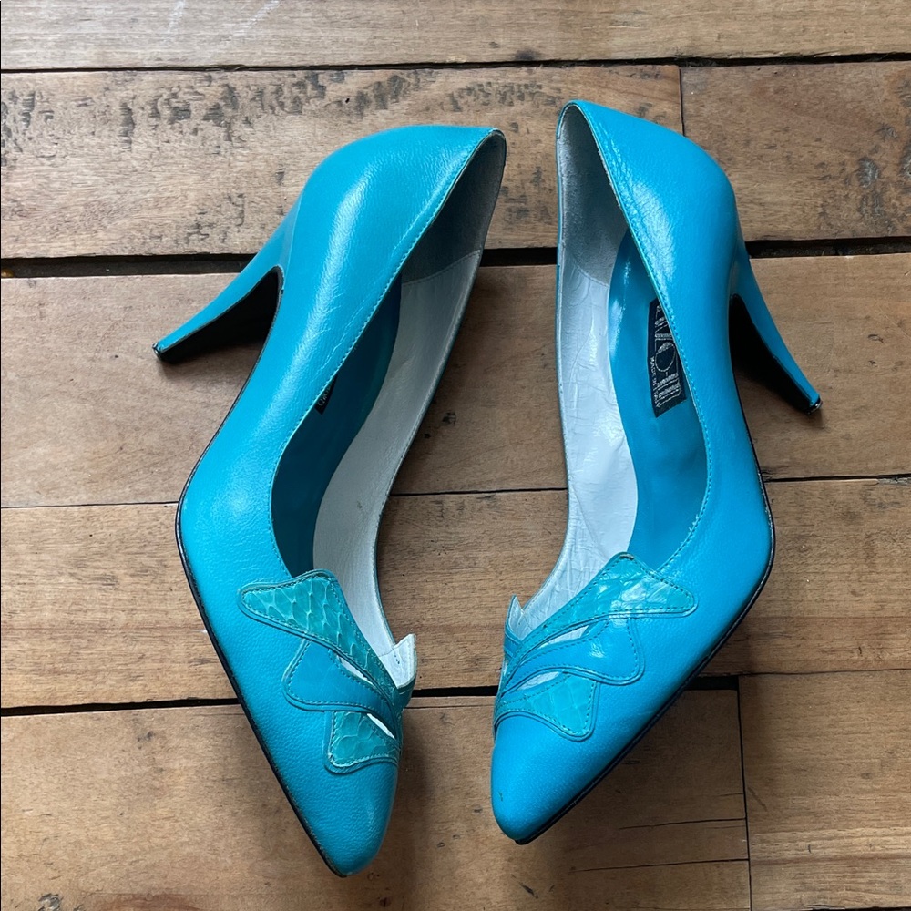 Turquoise vintage Italian pumps - Picture 6 of 6
